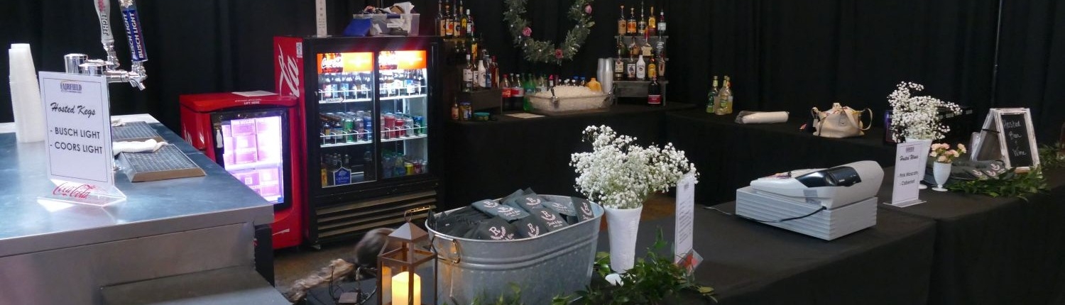 Premium wedding bar service included with weddings at the Fairfield Arts & Convention Center in Fairfield, Iowa.